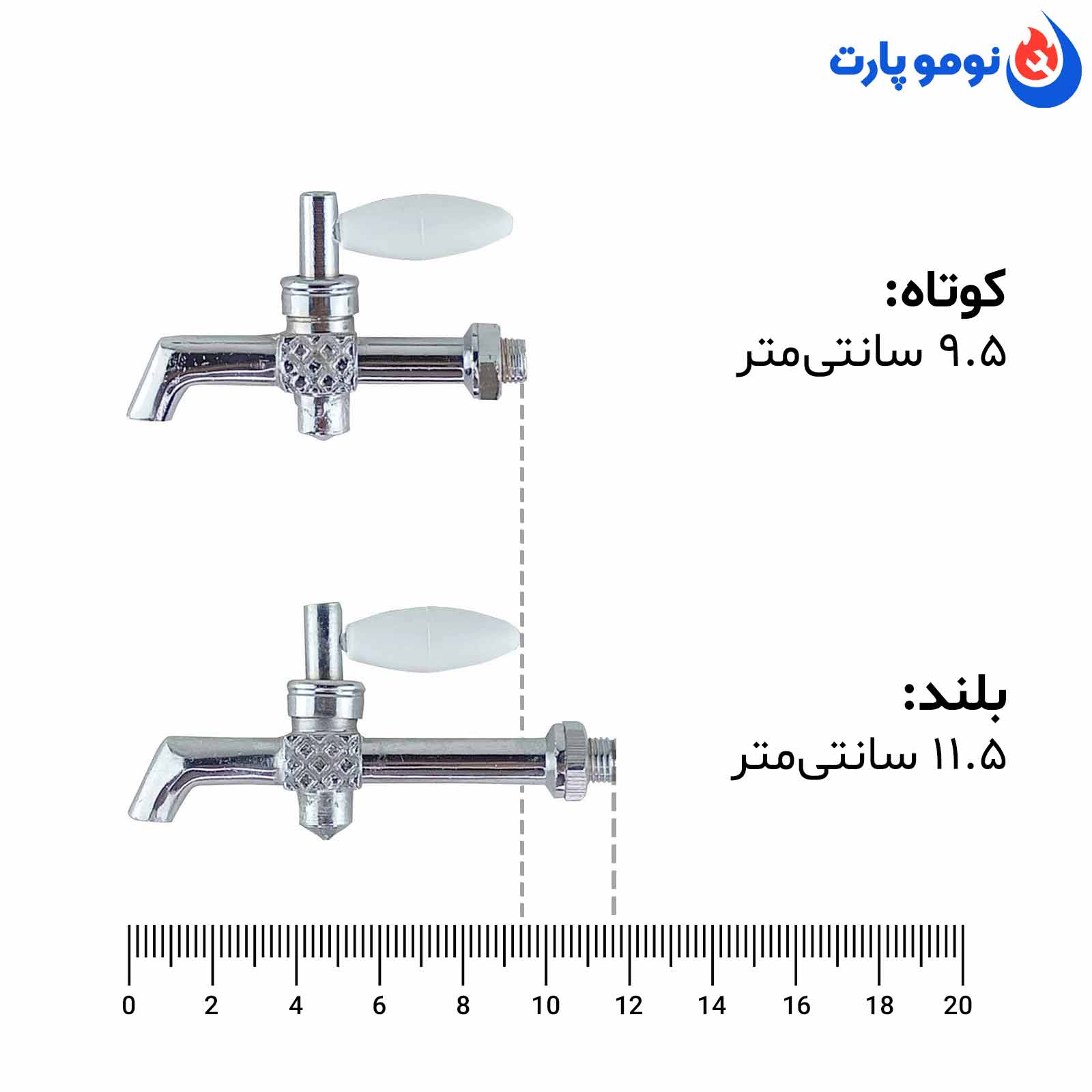 راهنمای سایز شیر قالپاقی